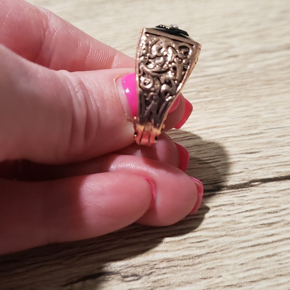 Men's 14k Rose Gold Plated White Sapphire ring - Picture 8 of 15